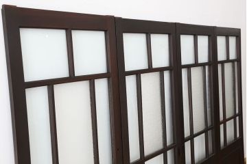 【買取】アンティーク建具　総欅!特別注文造り　ガラス戸(建具、引き戸)を買取りました。