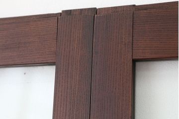 【買取】アンティーク建具　総欅!特別注文造り　ガラス戸(建具、引き戸)を買取りました。