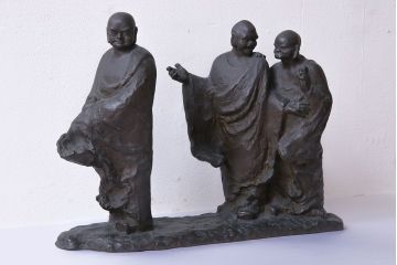 【古美術買取】アンティーク　古民具・骨董　横江嘉純(Yokoe Yoshizumi)　ブロンズ像(僧侶、坊主、置物)を買取りました。