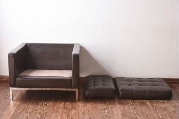 【買取】中古　ヴィンテージ家具　ノル/ノール(Knoll)　廃盤品　シックなラウンジソファ(1人掛けソファ)
