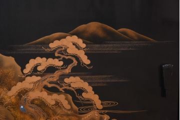 【買取】輪島漆器　輪島塗　大雅堂　大角裕二　山水蒔絵・螺鈿　飾り棚を買取りました