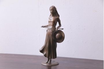 【古美術買取】アンティーク　大道寺光弘(Daidoji Mitsuhiro)　作品名「藍色の風」　ブロンズ像を買取りました。