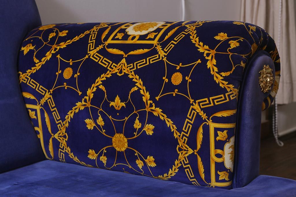 【買取】中古 ユーロカーサ(EURO CASA) イタリア VERSACE(ヴェルサーチ) スリーシーターソファ(三人掛け、3人掛け、トリプルソファ)(定価約180万円)