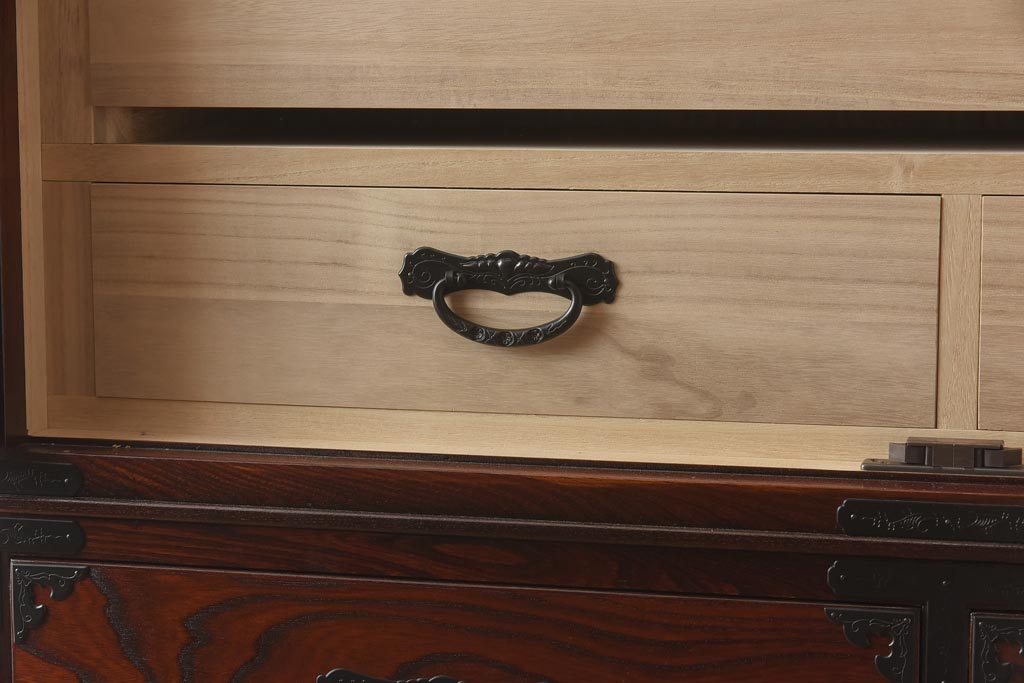 【買取】在庫未使用品 IDC大塚家具 欅産業 KC-35 仙台箪笥 三・五尺兼用タンス(衣装箪笥)(定価約61万5千円)