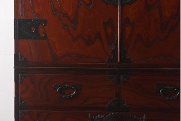 【買取】在庫未使用品 IDC大塚家具 欅産業 KC-35 仙台箪笥 三・五尺兼用タンス(衣装箪笥)(定価約61万5千円)