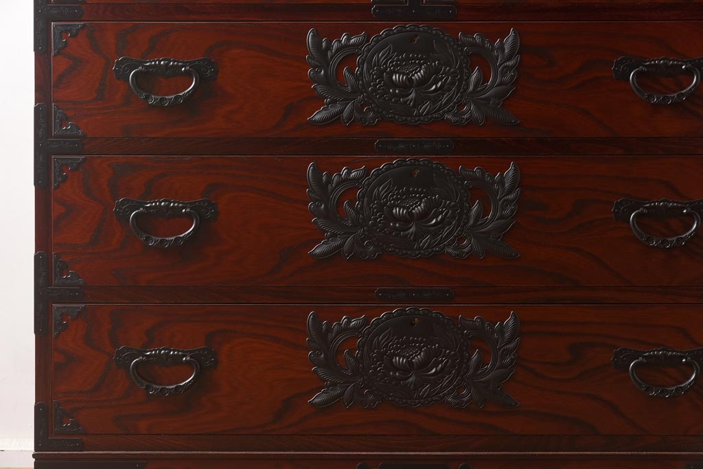 【買取】在庫未使用品 IDC大塚家具 欅産業 KC-35 仙台箪笥 三・五尺兼用タンス(衣装箪笥)(定価約61万5千円)