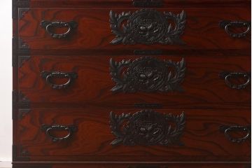 【買取】在庫未使用品 IDC大塚家具 欅産業 KC-35 仙台箪笥 三・五尺兼用タンス(衣装箪笥)(定価約61万5千円)