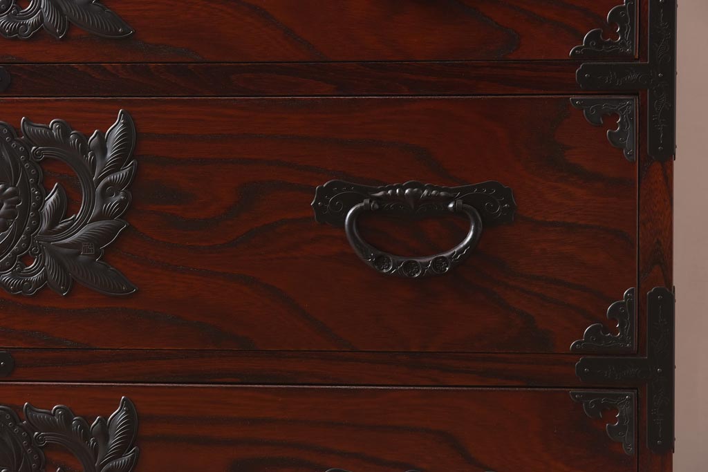 【買取】在庫未使用品 IDC大塚家具 欅産業 KC-35 仙台箪笥 三・五尺兼用タンス(衣装箪笥)(定価約61万5千円)