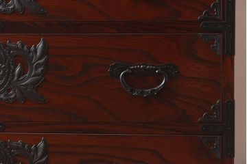 【買取】在庫未使用品 IDC大塚家具 欅産業 KC-35 仙台箪笥 三・五尺兼用タンス(衣装箪笥)(定価約61万5千円)