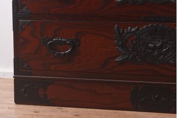 【買取】在庫未使用品 IDC大塚家具 欅産業 KC-35 仙台箪笥 三・五尺兼用タンス(衣装箪笥)(定価約61万5千円)