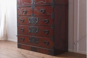 【買取】在庫未使用品 IDC大塚家具 欅産業 KC-35 仙台箪笥 三・五尺兼用タンス(衣装箪笥)(定価約61万5千円)