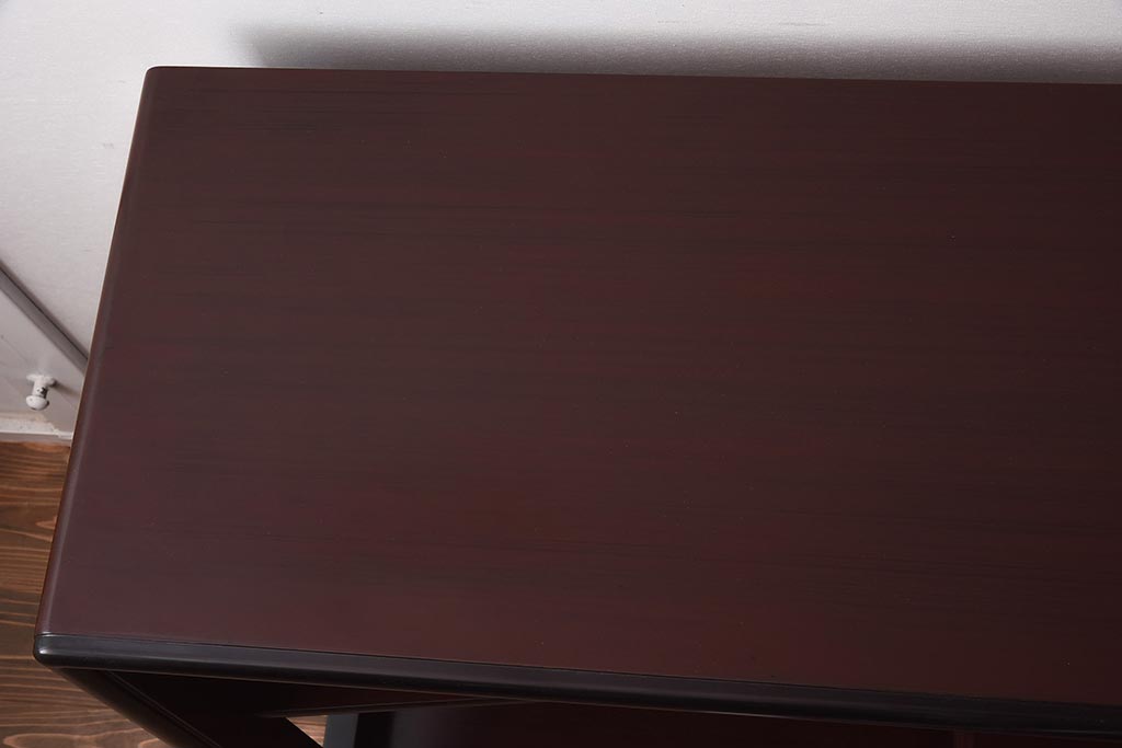 【買取】在庫未使用品 IDC大塚家具 モリシゲ(MORISHIGE/森繁) 風月九45ウルミ刷毛目塗彫漆梅旭 上品な和の空間を演出する和棚(定価約85万円)