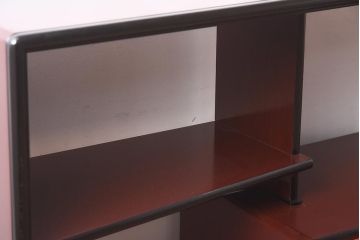 【買取】在庫未使用品 IDC大塚家具 モリシゲ(MORISHIGE/森繁) 風月九45ウルミ刷毛目塗彫漆梅旭 上品な和の空間を演出する和棚(定価約85万円)