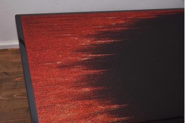 【買取】展示品 IDC大塚家具 モリシゲ(MORISHIGE/森繁) 黒呂色漆 麗峰6尺 キンマ潮騒の図 座卓(定価約165万円)(R-042896)