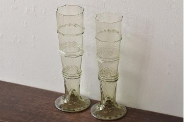 【骨董買取】イタリア　ベネチアンガラス　八角形　グリーン　緑　グラス(コップ、ペアグラス、ヴェネチアングラス)を買取ました。