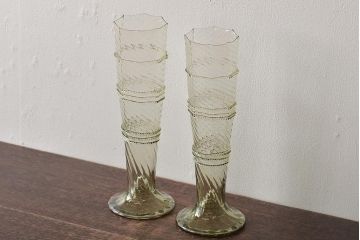 【骨董買取】イタリア　ベネチアンガラス　八角形　グリーン　緑　グラス(コップ、ペアグラス、ヴェネチアングラス)を買取ました。