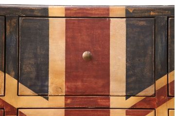 【買取】中古　イギリス製　HALO(ハロ)　REGIMENT 9DRAWERS CHEST(レジメント 9ドロワーズ チェスト)　斬新なデザイン!ユニオンジャックが印象的なチェスト(定価約35万円)(引き出し)