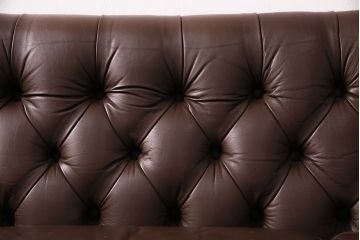 【買取】中古　美品　ビンテージ　モビリア　チェスターフィールド風の本革製ソファ(三人掛けソファ、3Pソファ)
