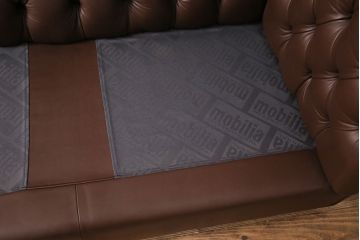 【買取】中古　美品　ビンテージ　モビリア　チェスターフィールド風の本革製ソファ(三人掛けソファ、3Pソファ)