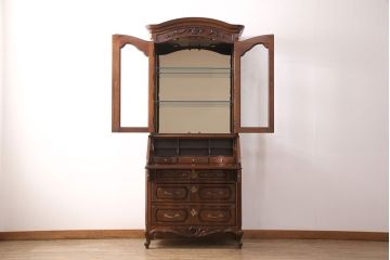 【買取】中古　美品　アメリカ製　センチュリー社(CENTURY)　サァラ麻布取り扱い品　エレガントな佇まいが魅力のビューローブックケース(本箱、キャビネット、デスク)(定価約190万円)
