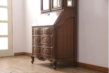 【買取】中古　美品　アメリカ製　センチュリー社(CENTURY)　サァラ麻布取り扱い品　エレガントな佇まいが魅力のビューローブックケース(本箱、キャビネット、デスク)(定価約190万円)