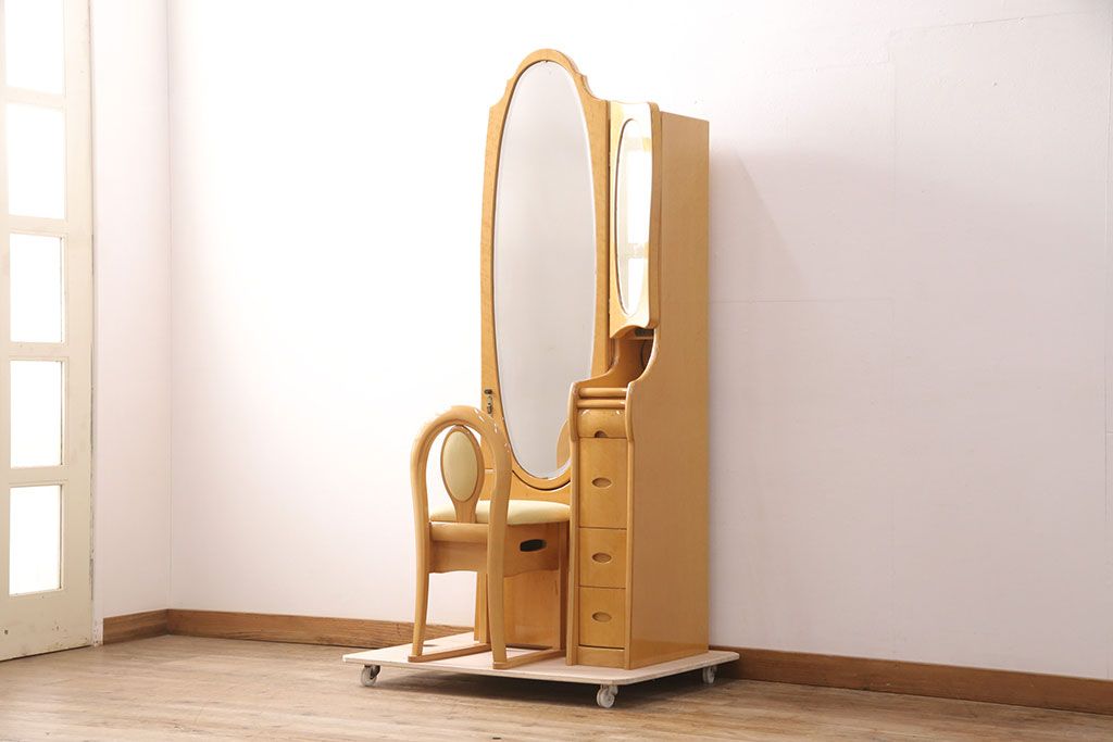 大塚家具　美品！ドレッサー＆収納椅子 ドレッサー「レッチェ」スツール付き ウォールナット材 | 【公式