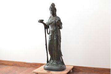 【古美術買取】大仏師　松久宗琳(Matsuhisa Sohrin/Sorin)　ブロンズ観音菩薩立像(置き物、置物)を買取りました。
