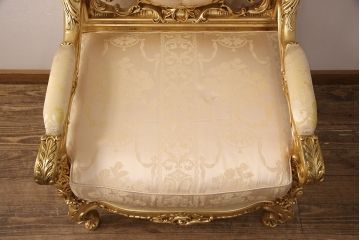 【買取】SILIK(シリック) ゴールド ロココ調 1人掛けソファを買取ました。(定価約65万円