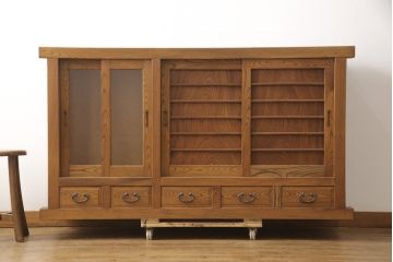 【買取】高級国産手造り家具　総ケヤキ　水屋箪笥サイドボードを買取りました。