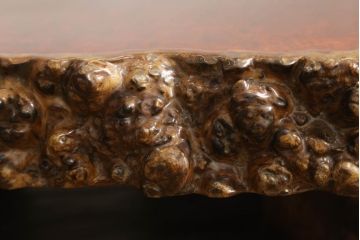 【買取】特大!!　花梨材(カリン材)　葡萄杢　極厚天板8.5cm　一枚板　座卓を買取りました