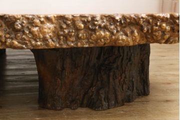 【買取】特大!!　花梨材(カリン材)　葡萄杢　極厚天板8.5cm　一枚板　座卓を買取りました