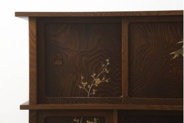 【買取】最高級　指物家具　金蒔絵　神代杉・桑材・桐材使用　大型茶棚を買取りました