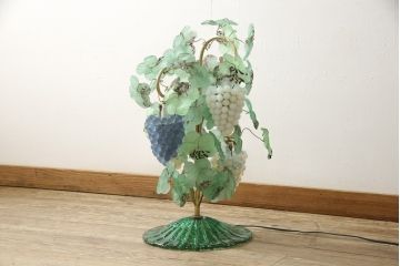 【骨董買取】イタリア　トーソー社(TOSO CESARE)　ムラーノガラス(MURANO)　ブドウ(葡萄、ぶどう)　テーブルスタンド(卓上ランプ、ビンテージ照明　ヴィンテージ、ムラノガラス、デスクライト、テーブルライト)を買取りました。