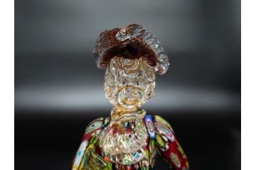 【骨董買取】イタリア　ベネチアンガラス　RaulFerro(マエストロ)　ミルフィオリ　人形　男女ペア　フィギュリン(モザイク柄、ヴェネチアングラス、ムラーノガラス、ムラノガラス、ガラス工芸、貴族)を買取りました
