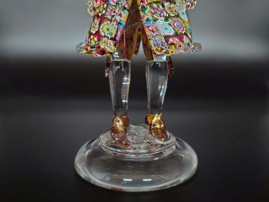 ベネチアンガラス ペア 人形 ミルフィオリ 貴族 ガラス工芸品 置物 ベネチアンガラス ペア 人形 ミルフィオリ 貴族 ガラス工芸品 置物