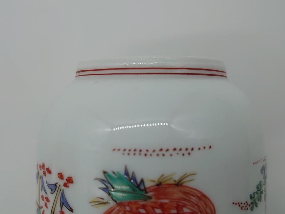 【骨董買取】人間国宝 十三代 酒井田柿右衛門 錦 粟鶉文 花瓶(共箱付き、濁手、磁器、陶磁器、赤絵、花器、色絵、作家物)を買取りました