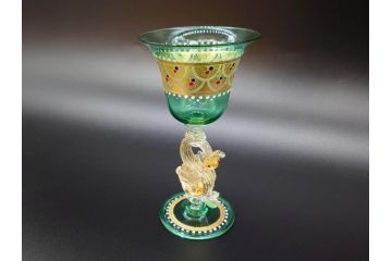 【骨董買取】イタリア　ムラノガラス　ベネチアンガラス　金彩　白鳥　ワイングラス(ヴェネチアングラス、MURANO、ムラーノガラス)を買取ました。