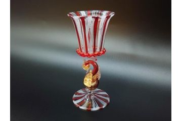 【骨董買取】イタリア　ムラノガラス　ベネチアンガラス　金彩　白鳥　ワイングラス(ヴェネチアングラス、MURANO、ムラーノガラス)を買取ました。