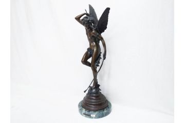 【古美術買取】フランスの彫刻家　J Coutan ROME　ジュール・フェリックス・クータン　キューピッド　ブロンズ像(Jules Felix Coutan、Cupid、天使、置物、オブジェ)を買取りました。