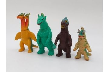 【骨董買取】ゴジラ　チタノザウルス　キングギドラ　エレキング　ソフビ4点セット(東宝、円谷プロ、ウルトラマン、ブルマァク、怪獣、ソフビ、フィギュア、人形、アンティーク)を買取りました。