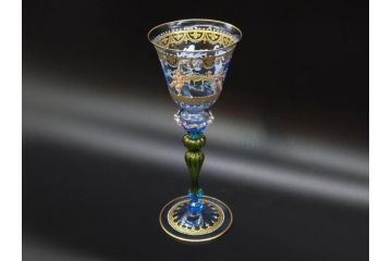 【骨董買取】イタリア　ムラノガラス　ベネチアンガラス　金彩　ワイングラス(ヴェネチアングラス、MURANO、ムラーノガラス)を買取ました。