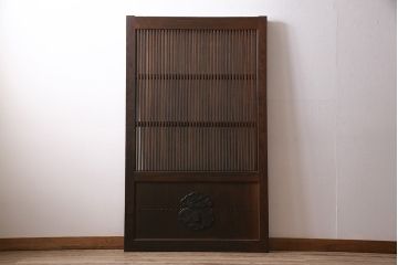 明治期の蔵戸をリペア&カスタム!可動部の調整。木部の補修。格子裏に強化ガラスを組み入れ。(玄関戸、引き戸、建具)