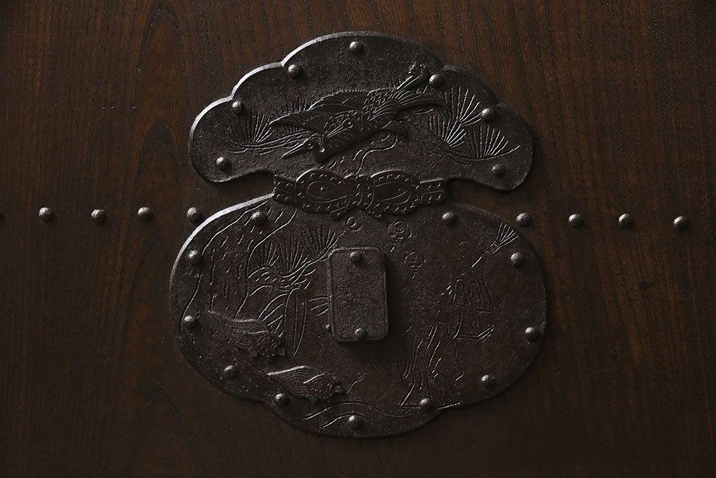 明治期の蔵戸をリペア&カスタム!可動部の調整。木部の補修。格子裏に強化ガラスを組み入れ。(玄関戸、引き戸、建具)