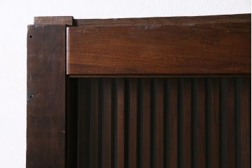 明治期の蔵戸をリペア&カスタム!可動部の調整。木部の補修。格子裏に強化ガラスを組み入れ。(玄関戸、引き戸、建具)