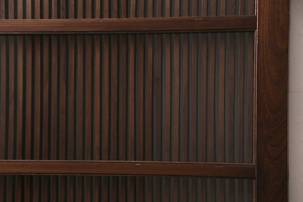 明治期の蔵戸をリペア&カスタム!可動部の調整。木部の補修。格子裏に強化ガラスを組み入れ。(玄関戸、引き戸、建具)