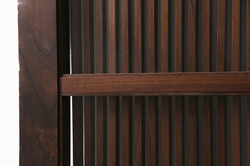 明治期の蔵戸をリペア&カスタム!可動部の調整。木部の補修。格子裏に強化ガラスを組み入れ。(玄関戸、引き戸、建具)