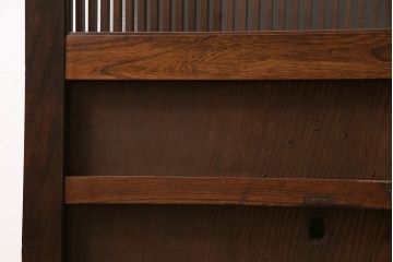 明治期の蔵戸をリペア&カスタム!可動部の調整。木部の補修。格子裏に強化ガラスを組み入れ。(玄関戸、引き戸、建具)