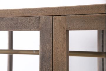 大型ガラスケースをリペア&カスタム!ストリップド(剥離)加工。ハンガーポールを可動式に変更。(ショーケース、陳列棚)