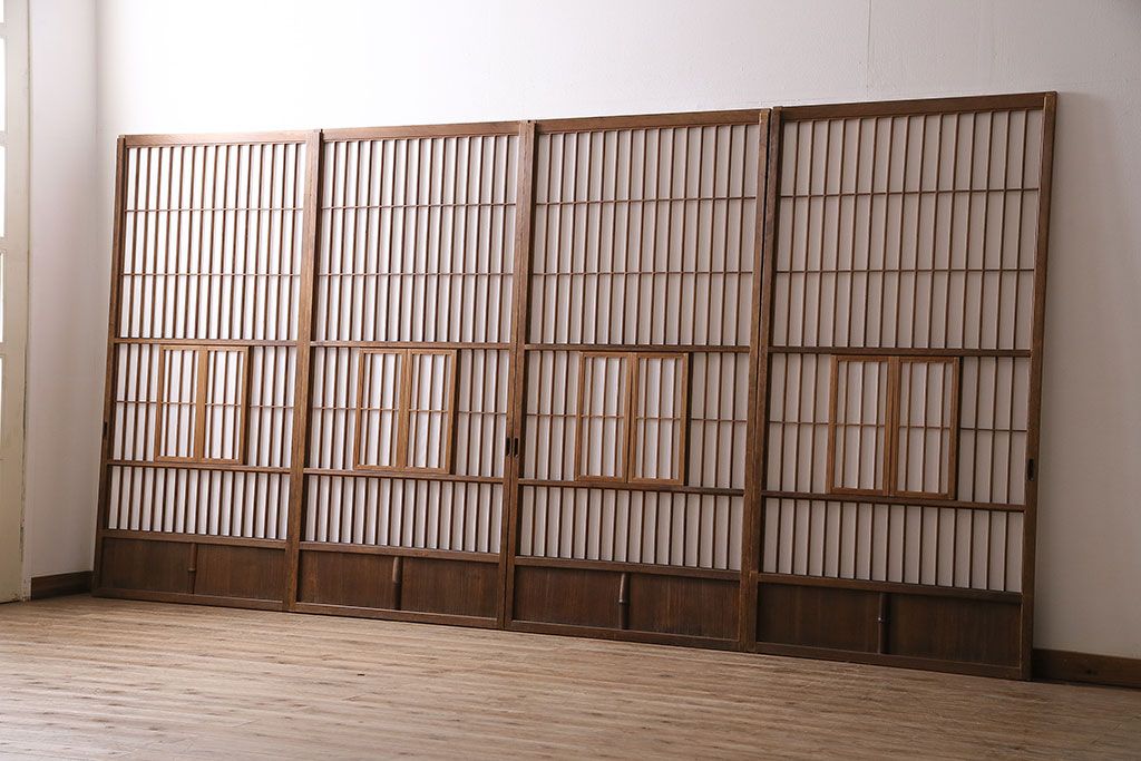 障子戸4枚をリペア&カスタム!障子をプラスチック障子に張り替え。(引き戸、建具)