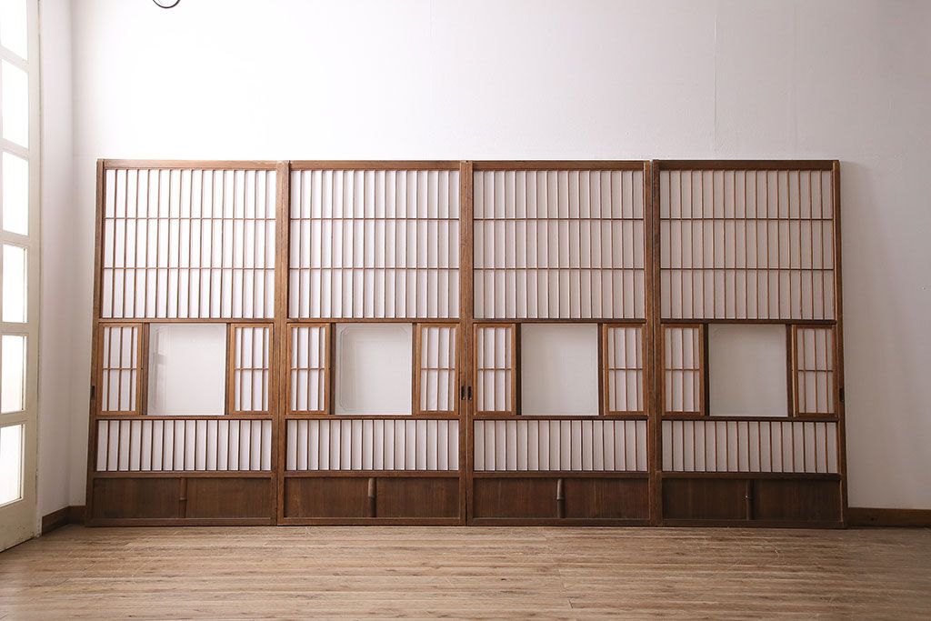 障子戸4枚をリペア&カスタム!障子をプラスチック障子に張り替え。(引き戸、建具)